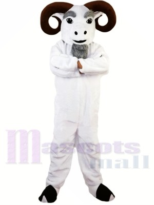 White Funny Ram Mascot Costume Adult Size Halloween 