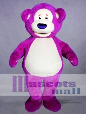 Purple Bear Mascot Costume