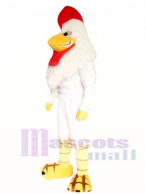 Power White Rooster Mascot Costume