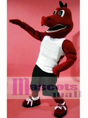 Sport Red Dragon Mascot Costume