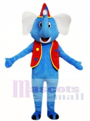 Blue Elephant Red Hat Mascot Costume