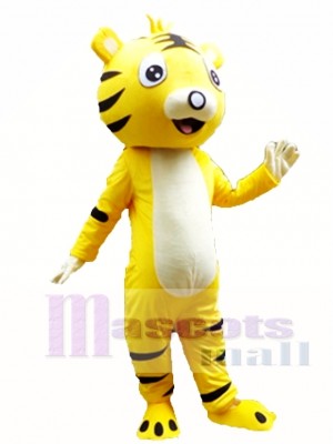 Yellow Cartton Tiger Mascot Costume  