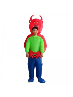 Red Devil Demon Monster Carry me Inflatable Costume Halloween Christmas Costume for Adult
