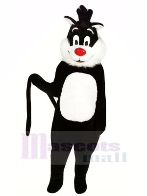 Black Cat with Long Tail Mascot Costumes Animal