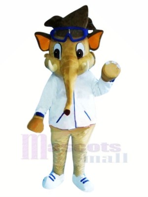 Boy Elephant with Glasses Mascot Costumes Animal