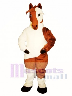 Cute Old Paint Horse Mascot Costume