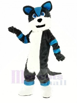 Blue and Gray Husky Dog Fursuit Mascot Costume Animal	