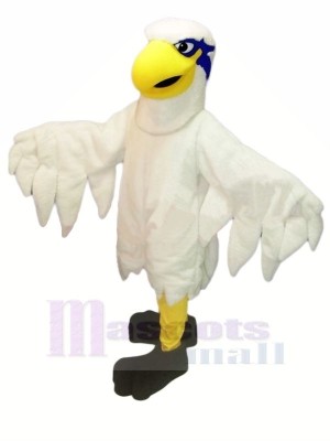 White Lightweight Hawk Mascot Costume Cartoon	