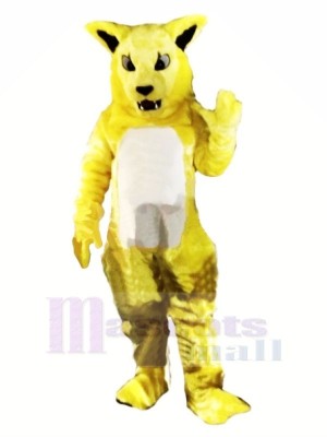 Yellow Fierce Wildcat Mascot Costumes Cartoon	