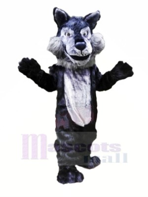Plush Grey Wolf Mascot Costumes Cartoon