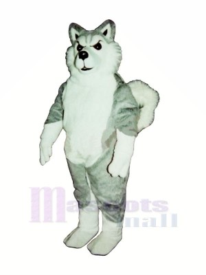White and Grey Wolf Mascot Costumes Cartoon	