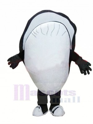 Black Clam Seafood Mascot Costume Cartoon
