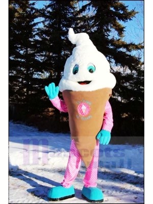 White Ice Cream Mascot Costume Cartoon