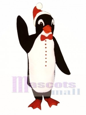 Santa Penguin with Bowtie & Hat Mascot Costume