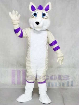 Greamy and Purple Husky Dog Fursuit Mascot Costumes Animal 