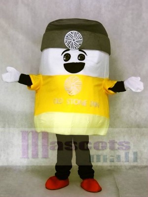 Marshmallow Mascot Costumes with Grey Hat Snack