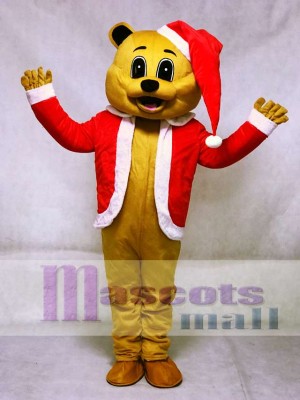 Brown Christmas Bear Mascot Adult Costume Animal
