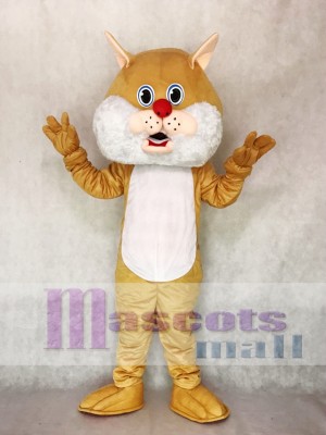 Tan Wirey Wildcat Mascot Costume