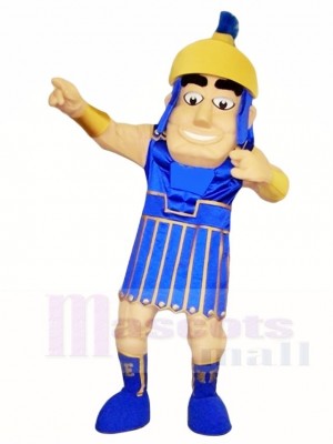 Blue Spartan Warrior Mascot Costumes People