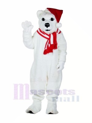 Polar Bear With Hat Mascot Costumes Cartoon