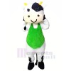 Milk Cow with Green Vest Mascot Costumes Cheap	