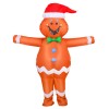 Gingerbread Man Inflatable Costume Blow up Halloween Christmas Bodysuit for Adult