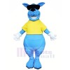 Smiling Blue Kangaroo Mascot Costumes Animal