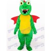 Green Dinosaur With Red Wing Adult Mascot Costume