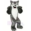 Grey and White Wolf Mascot Costumes Cartoon