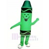 Cute Green Crayon Mascot Costume Cartoon