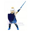 Brave Warrior in Blue Mascot Costume People