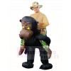 Gorilla Monkey Carry me Ride on Orangutan Gibbon Chimp Inflatable Halloween Xmas Costumes for Adults