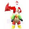 Santa Claus Ride on Turkey Carry Me Inflatable Halloween Xmas Costumes for Adults