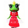 Frog Princess in Red Dress Mascot Costumes Animal 