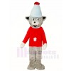 Gray Christmas Bear in Red Shirt Mascot Costumes Animal 