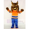 Hunter the Canadian Lynx with Orange Suit Mascot Costume Animal 