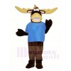Blue Shirt Moose Mascot Costumes Animal
