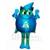Blue Storm with Green Cloak Mascot Costumes