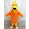 Orange Phoenix Mascot with Pointy head, Wings, Tail and Tennis Shoes