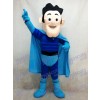 Super Hero with Blue Cloak Mascot Costume