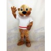 Alex the Beaver Mascot Costume in White Shirt Animal 