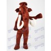 Brown Mammoth Elephant with Long Tusk Mascot Costume
