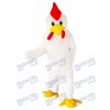White Cock Chicken Mascot Costume Cartoon Animal 