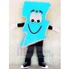 Neon Blue Lightning Bolt with Color Trim Mr. Electric Lightning Bolt Mascot Costumes