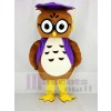 Brown Owl with Vest Mascot Costume College