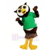 Lovely Owl with Green T-shirt Mascot Costumes	