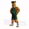 Sport Brown Horse with Green Shirt Mascot Costumes Adult