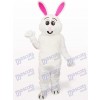 Easter White Rabbit With Red Ear Animal Adult Mascot Costume