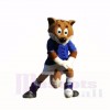 Blue Football Fox Mascot Costumes Cartoon