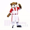 Football Bear with Red and White T-shirt Mascot Costumes School